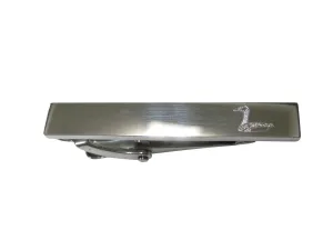 Silver Toned Etched Sleek Sitting Goose Bird Skinny Tie Clip