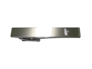Silver Toned Etched Sleek Thin Tropical Fish Skinny Tie Clip