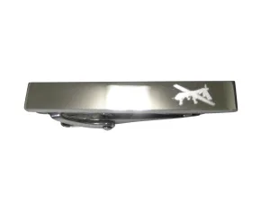Silver Toned Etched Sleek Unmanned Aerial Vehicle UAV Drone Skinny Tie Clip