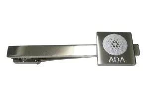 Silver Toned Square Etched Cardano Coin ADA Cryptocurrency Blockchain Tie Clip