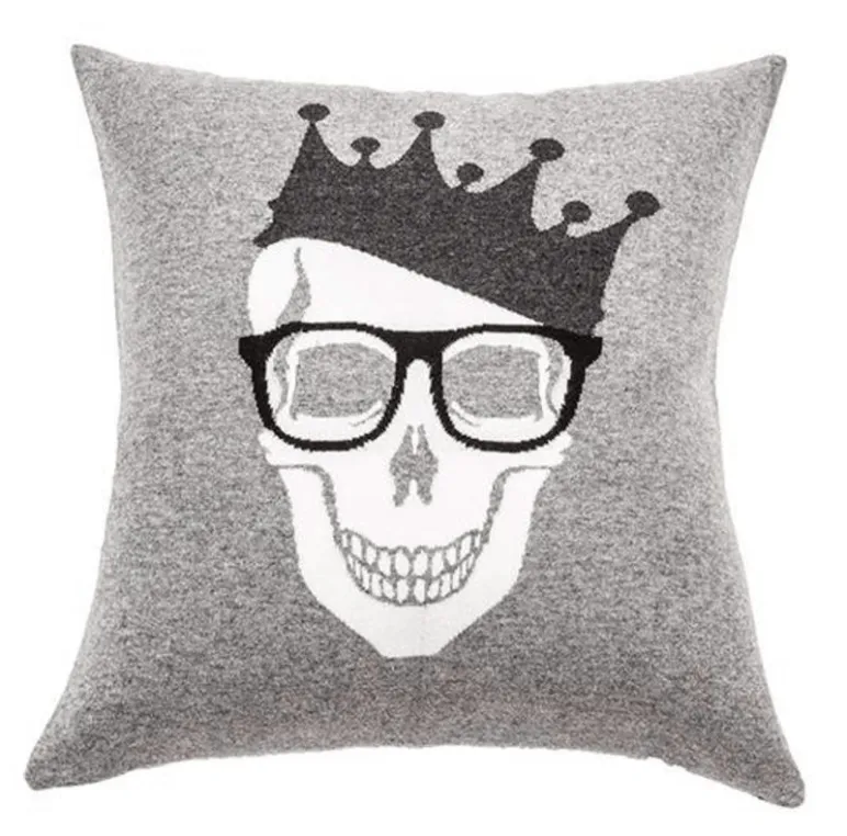 Skull Crown Cashmere Pillow