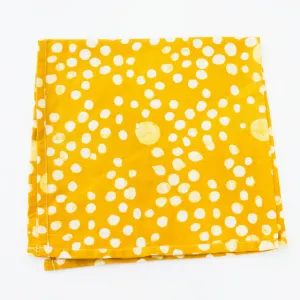 SOLD OUT: Maize Yellow Coral Dot Batik Block Printed Cotton Napkins Set of 4