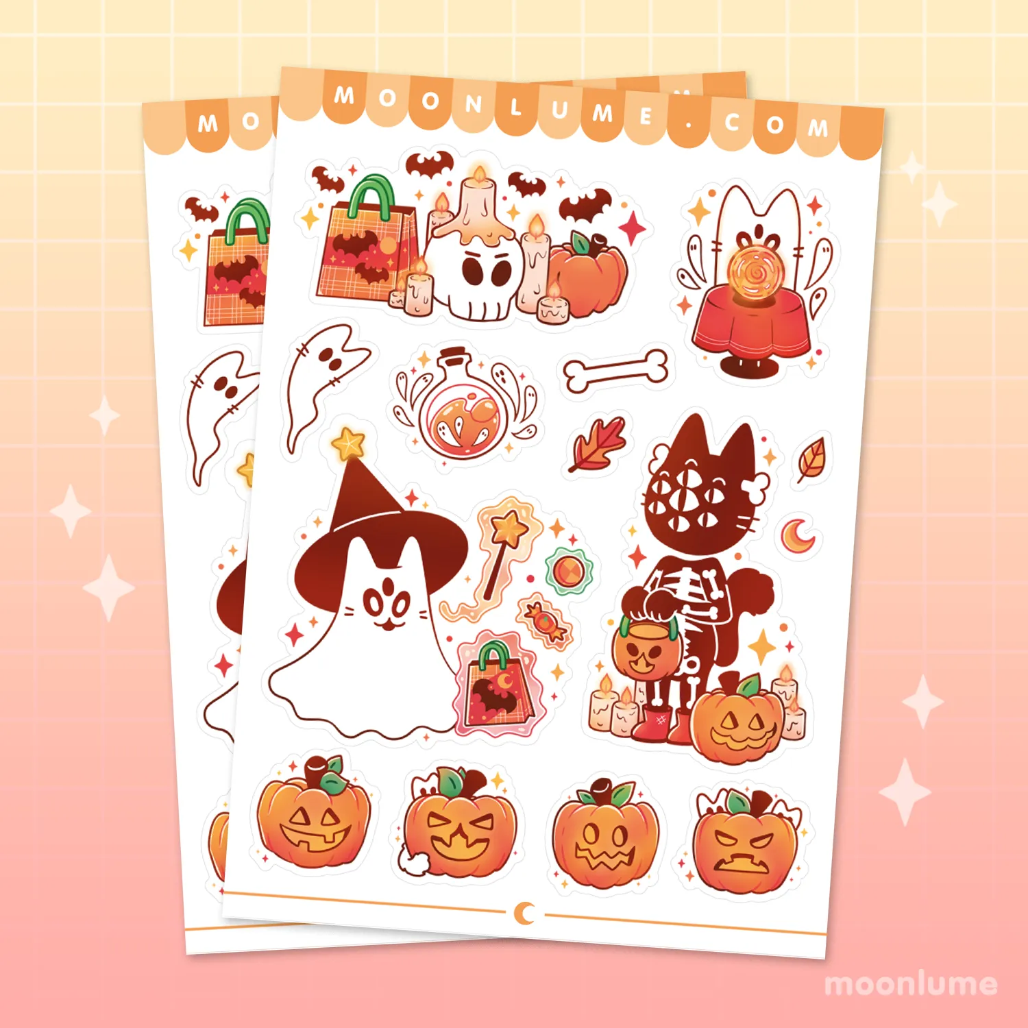 Spooky Town Halloween - matte vinyl sticker sheet