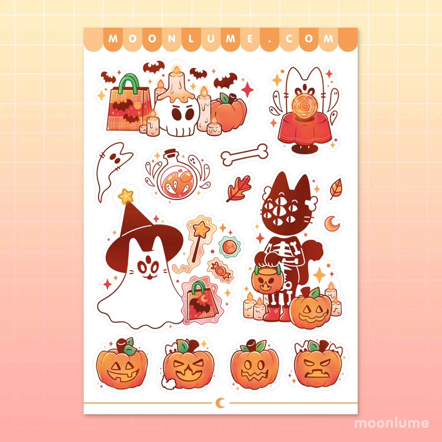 Spooky Town Halloween - matte vinyl sticker sheet