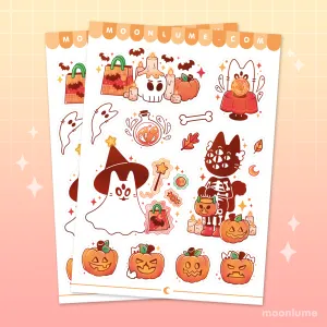 Spooky Town Halloween - matte vinyl sticker sheet