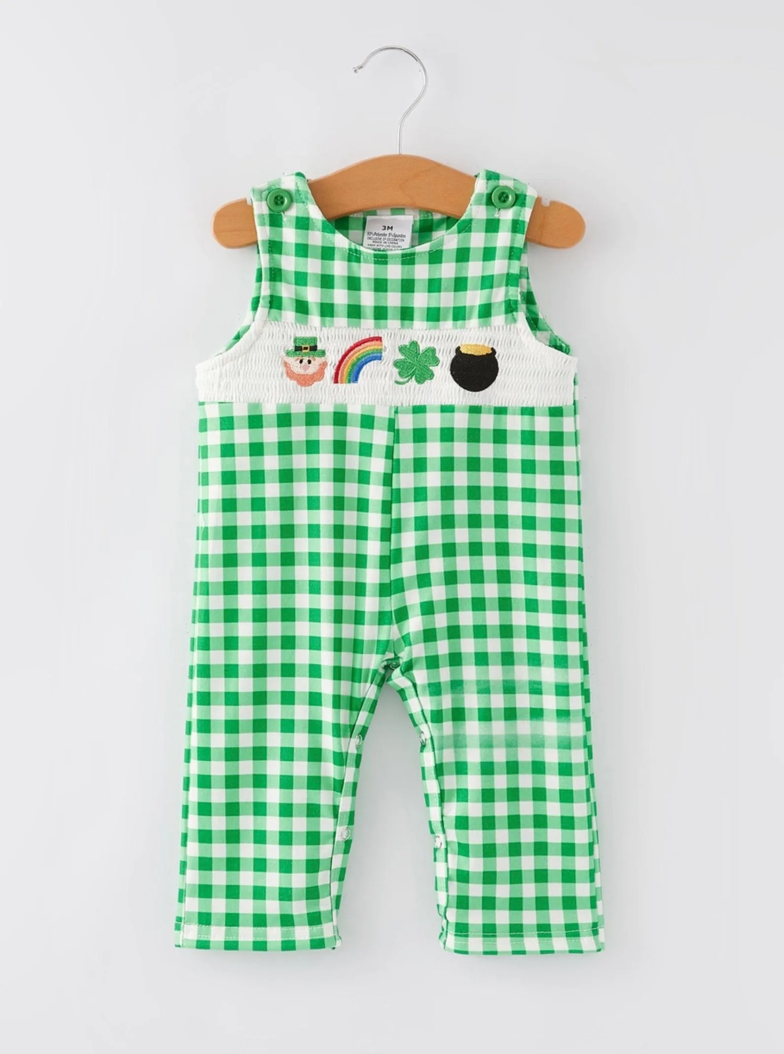 St. Patrick's Plaid Romper