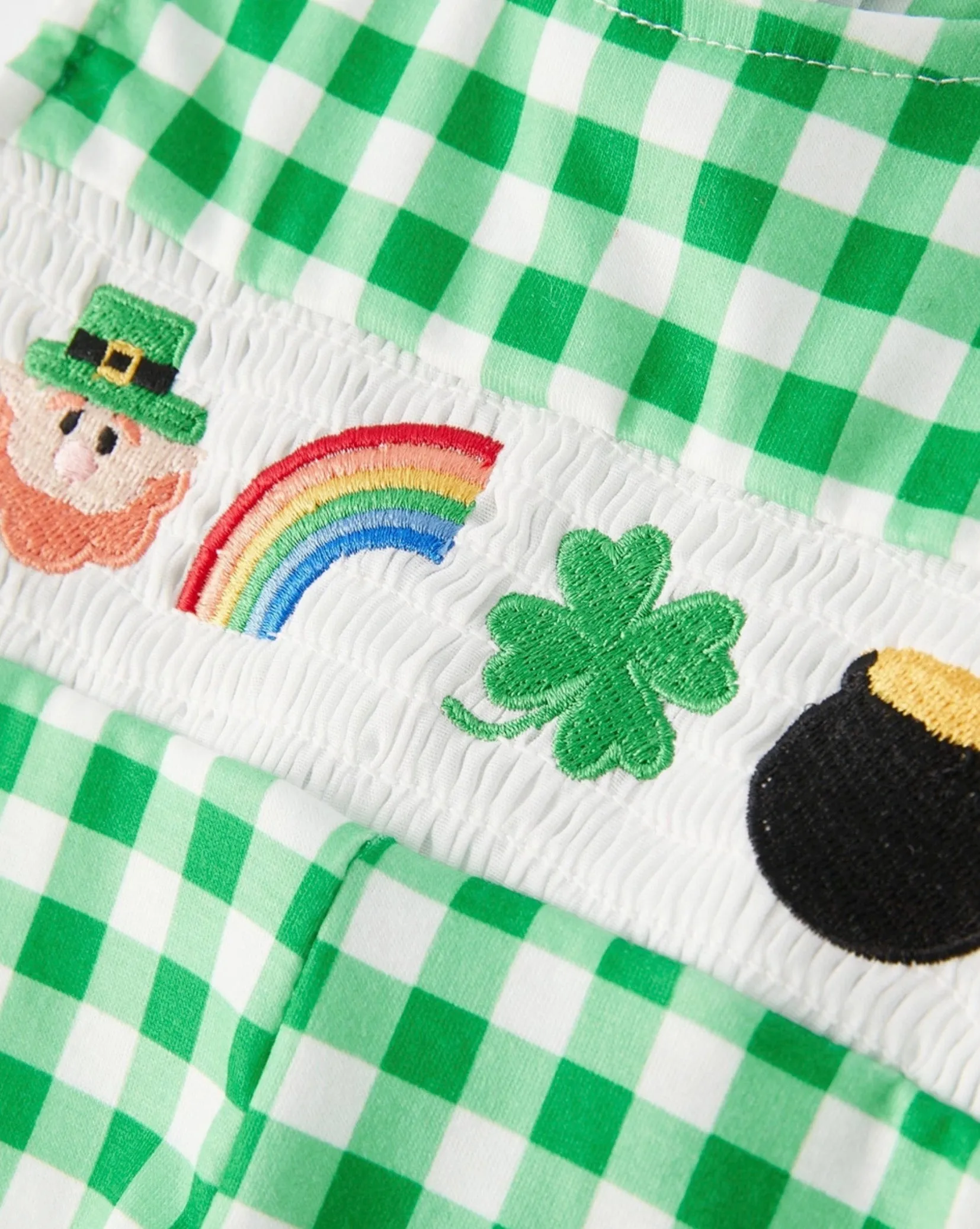 St. Patrick's Plaid Romper