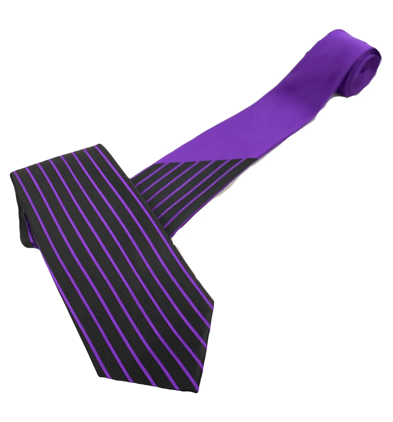 Stacy Adams Tie and Handkerchief - Solids and Stripes Purple T9