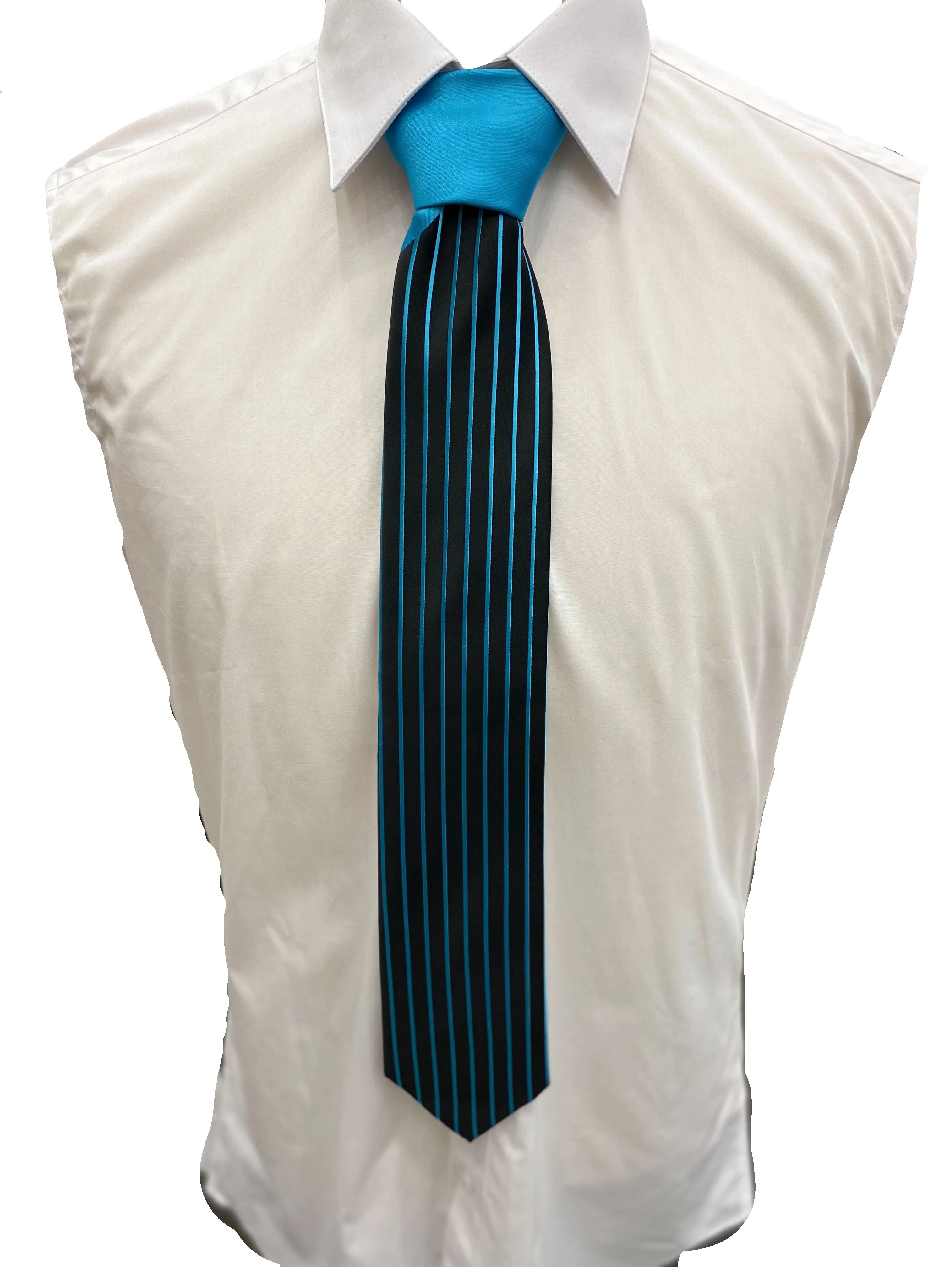Stacy Adams Tie and Handkerchief - Solids and Stripes Turquoise T7