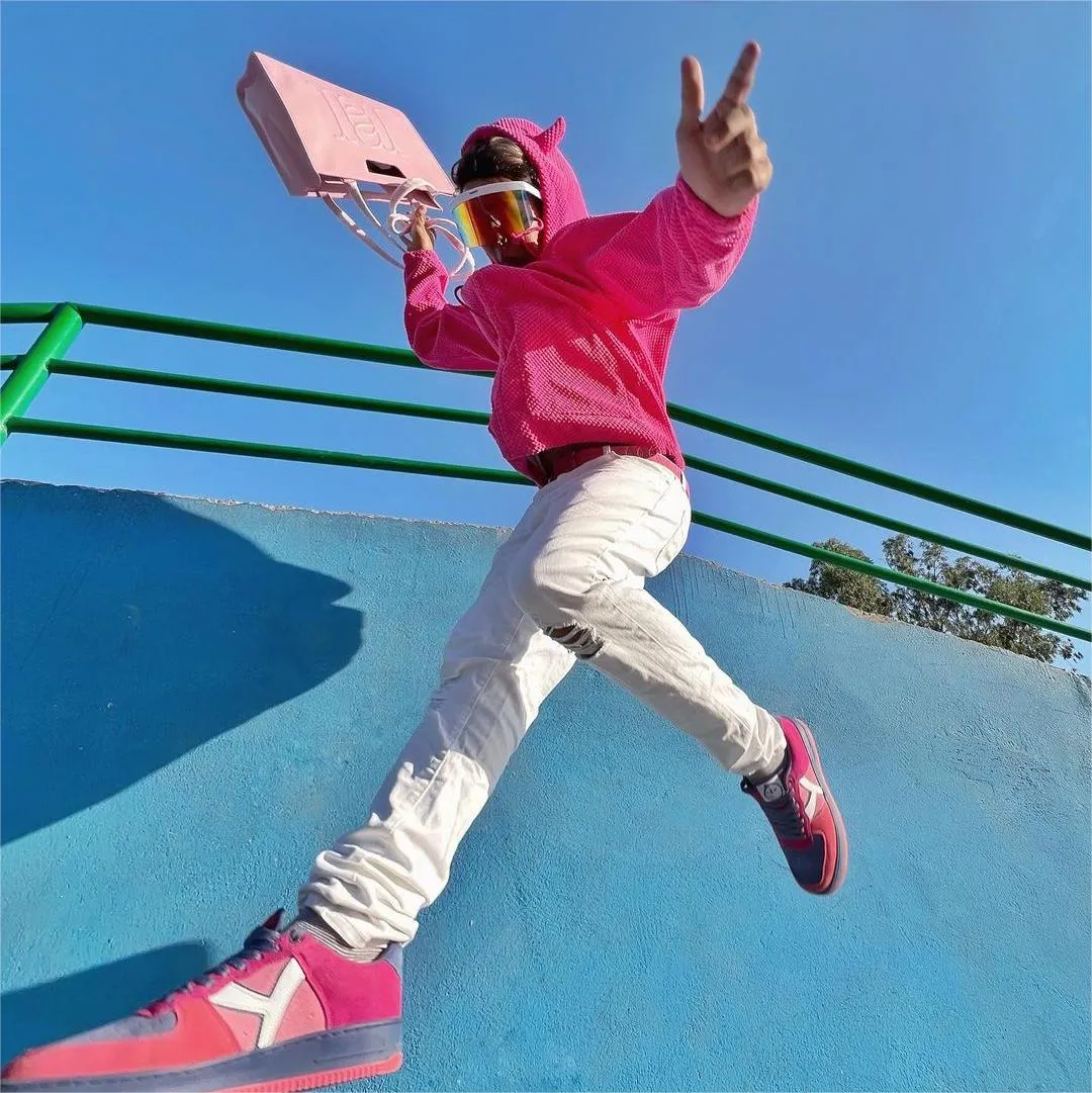 Street Little Devil Horn Solid Color Hoodie