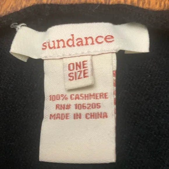 Sundance Women’s 100% Cashmere Asymmetrical Fringed Poncho/Shawl Boho Black