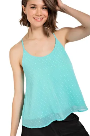 Swiss Dot Tank Top Blue