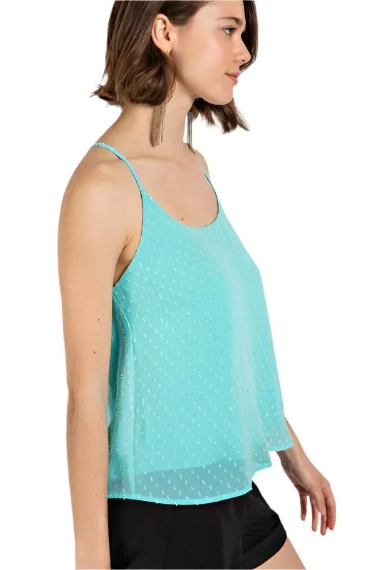 Swiss Dot Tank Top Blue