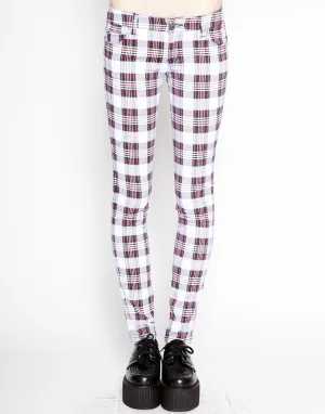T-BACK JEAN WHITE TARTAN PLAID