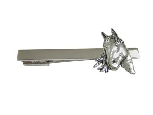 Textured Horse Head Square Tie Clip