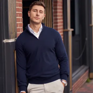The Leo 2-ply Cashmere Quarter Zip Sweater