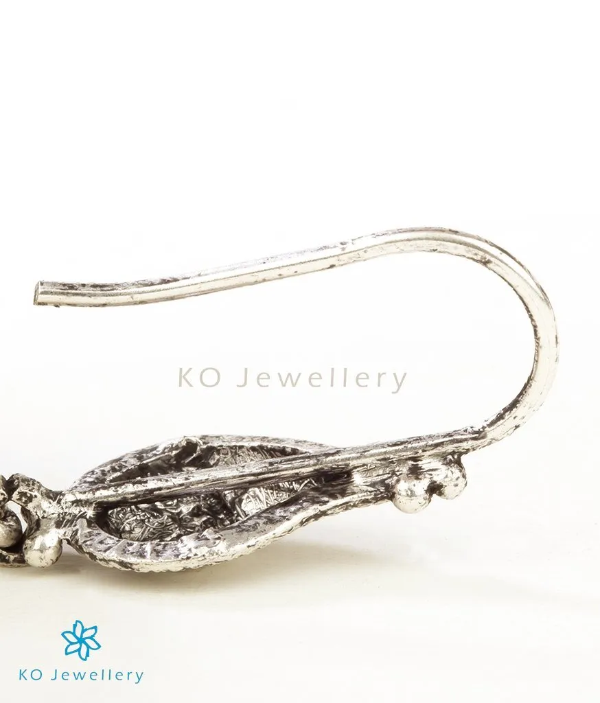 The Makanda Silver Paisley Jhumka(Oxidised/Hook)