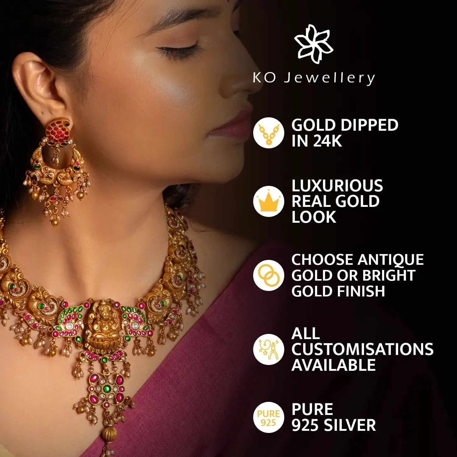 The Shreya Silver Paisley Necklace