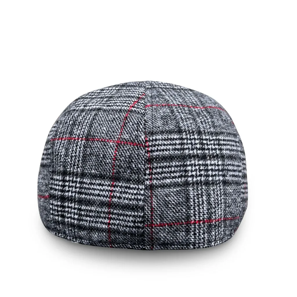 The Sunday Boston Scally Cap - Black Smoke & Red