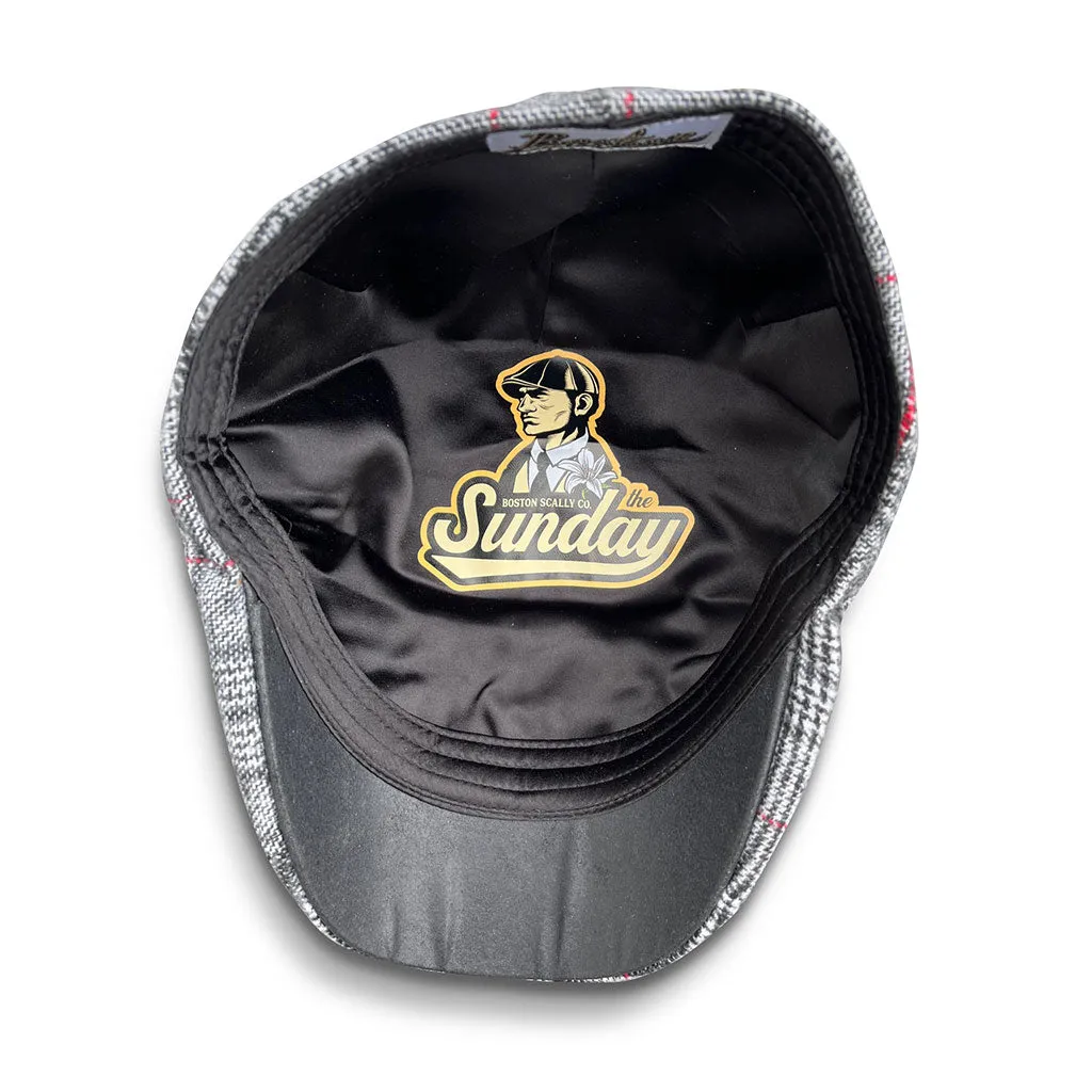 The Sunday Boston Scally Cap - Black Smoke & Red