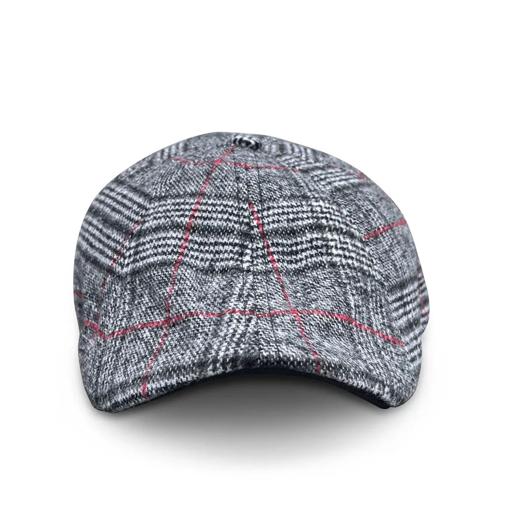 The Sunday Boston Scally Cap - Black Smoke & Red