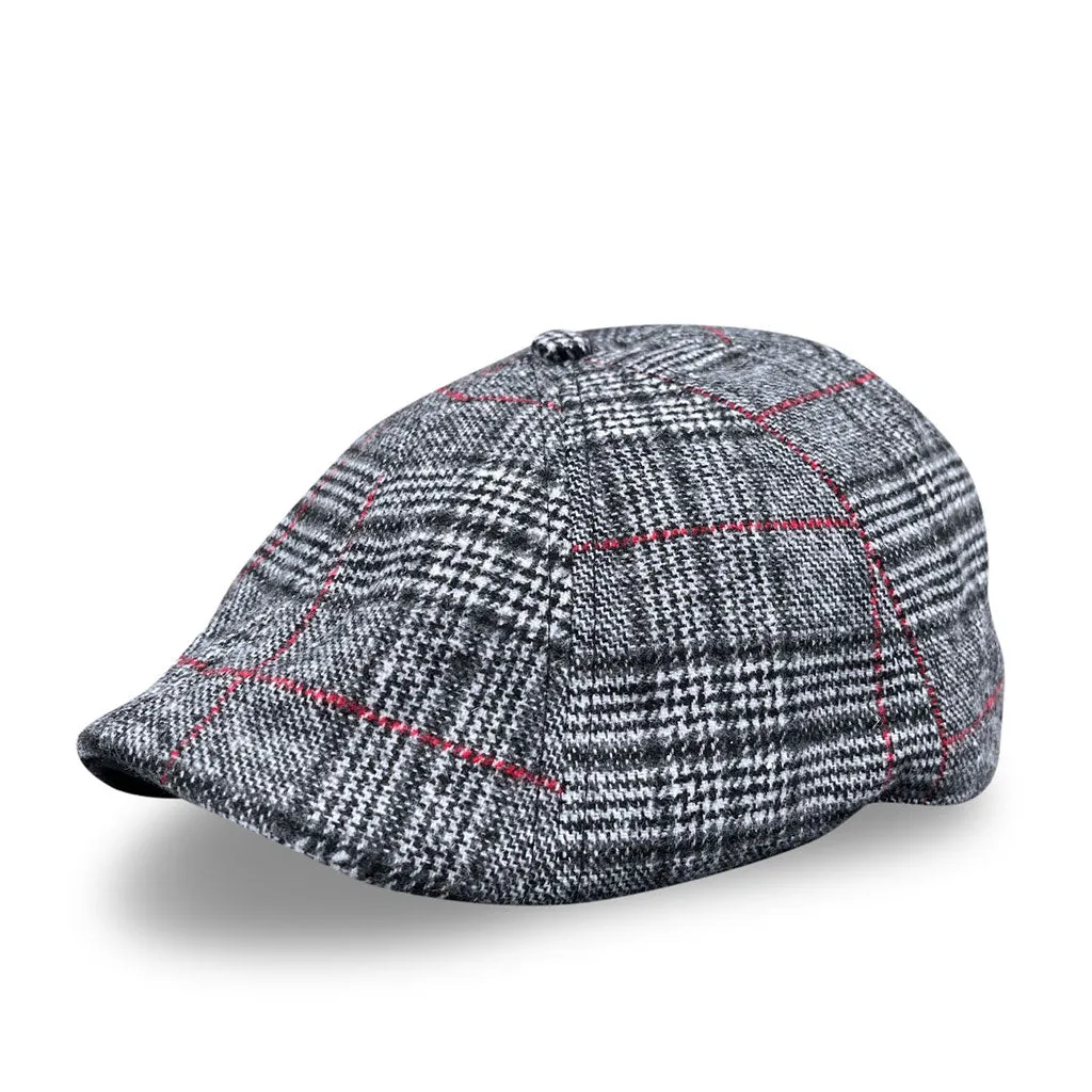 The Sunday Boston Scally Cap - Black Smoke & Red