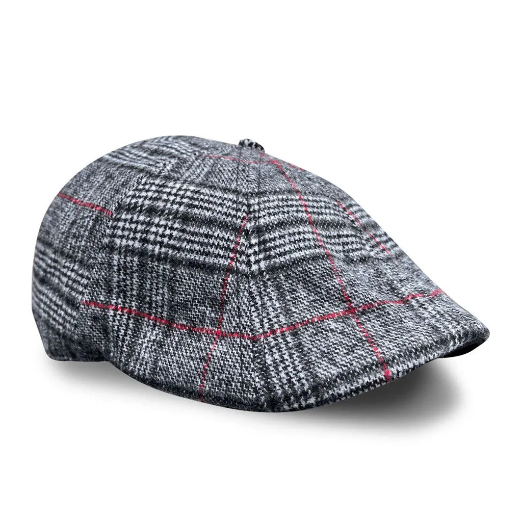 The Sunday Boston Scally Cap - Black Smoke & Red