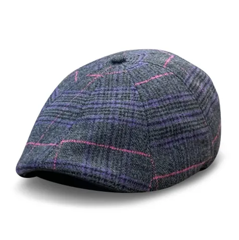 The Sunday Boston Scally Cap - Purple Plaid