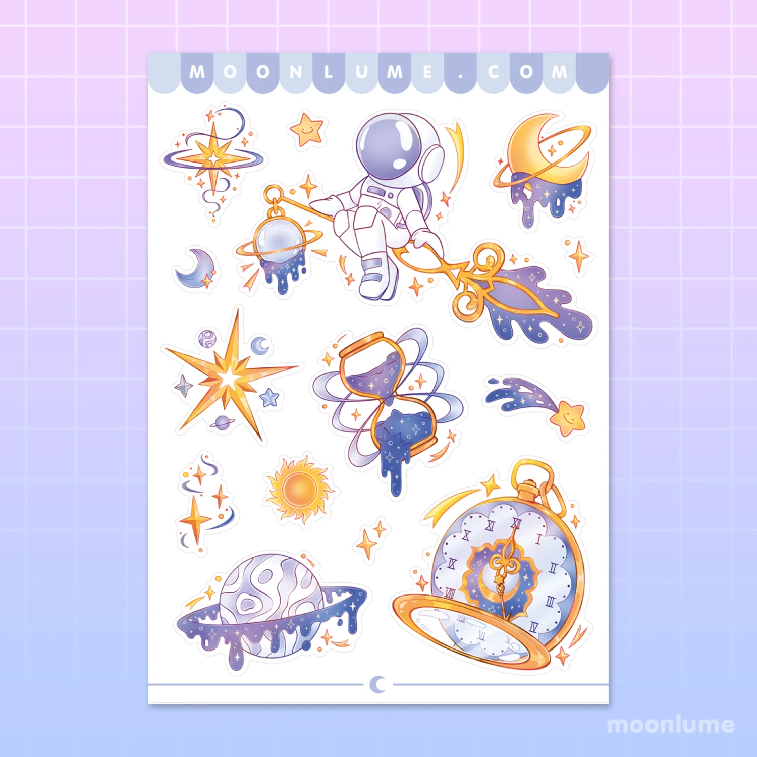 Time and Space - matte vinyl sticker sheet