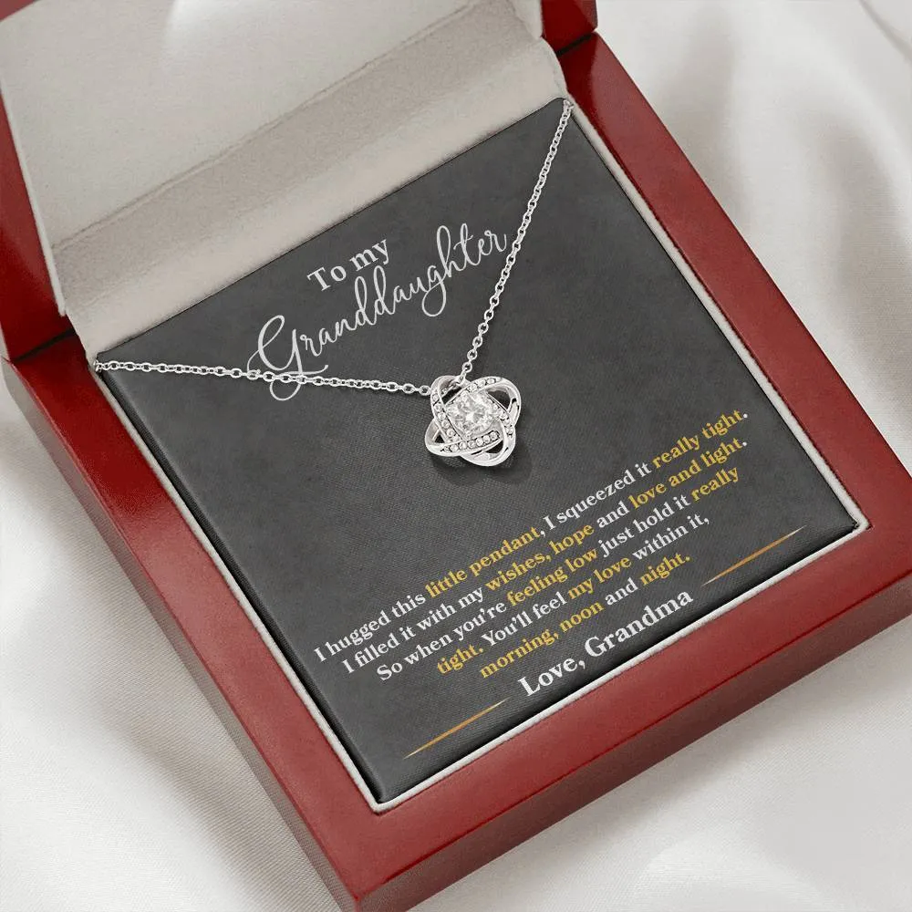 To My Granddaughter - I Hugged This Little Pendant - Love Grandma - PRICE INCLUDES FREE SHIPPING