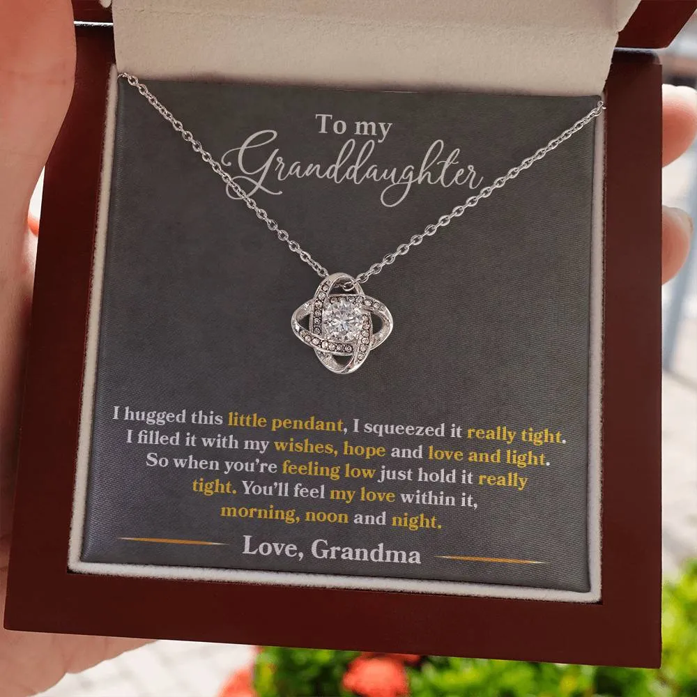 To My Granddaughter - I Hugged This Little Pendant - Love Grandma - PRICE INCLUDES FREE SHIPPING