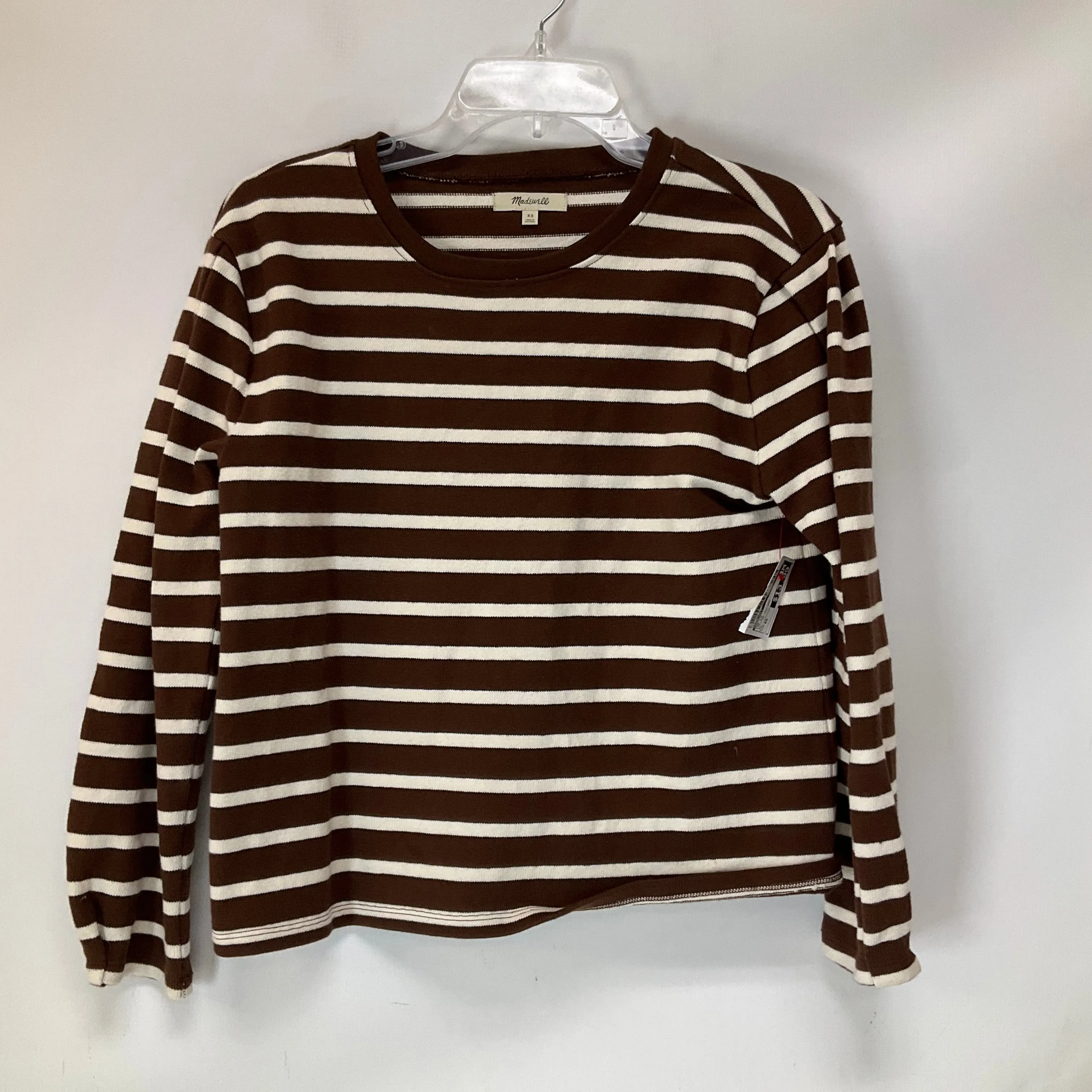 Top Long Sleeve By Madewell In Striped Pattern, Size: Xs