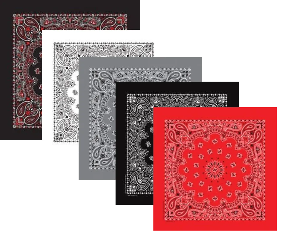 Traditional Paisley Bandanas in 24 Colors