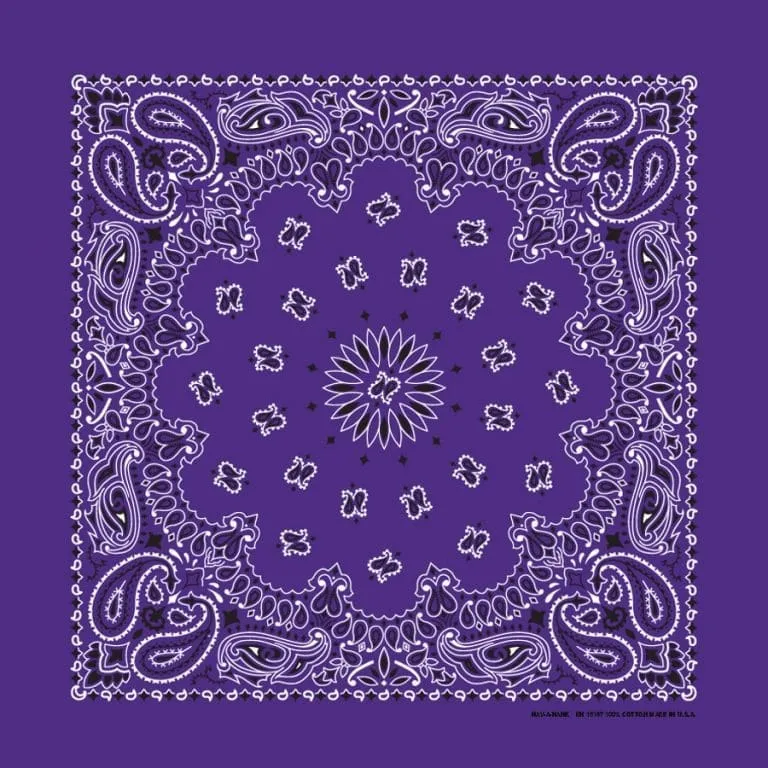 Traditional Paisley Bandanas in 24 Colors