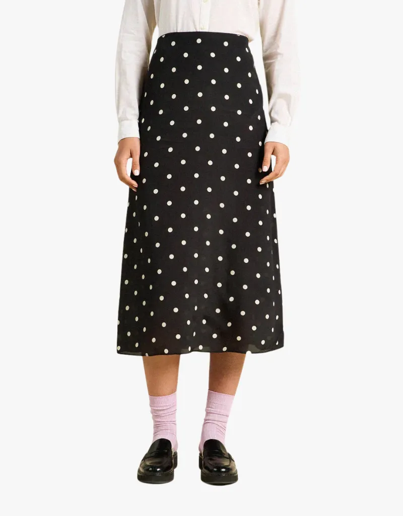 Trovata Demi Skirt in Black Polka Dots