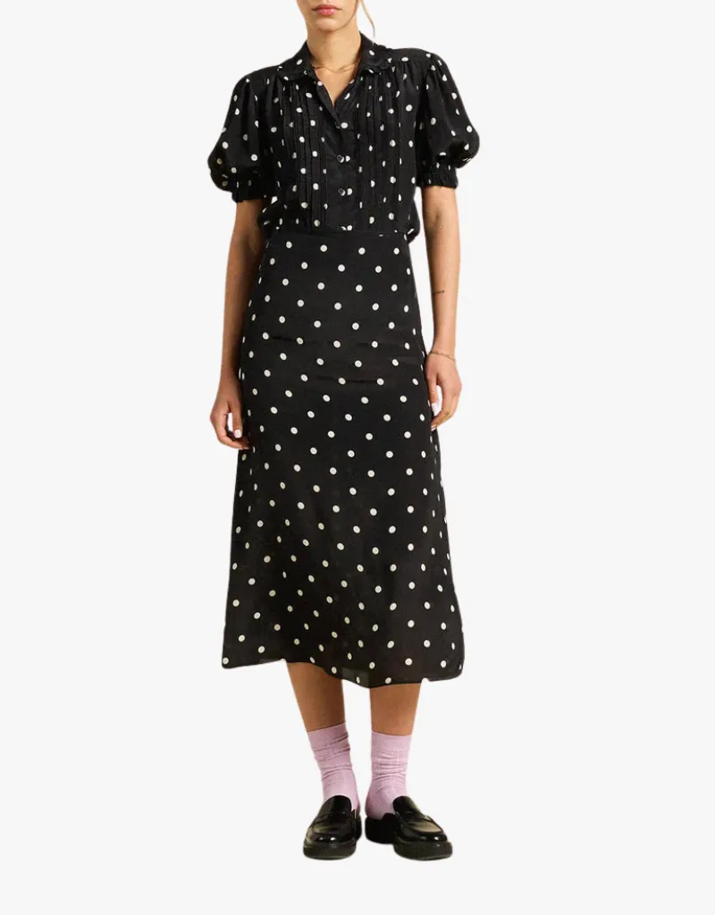 Trovata Demi Skirt in Black Polka Dots