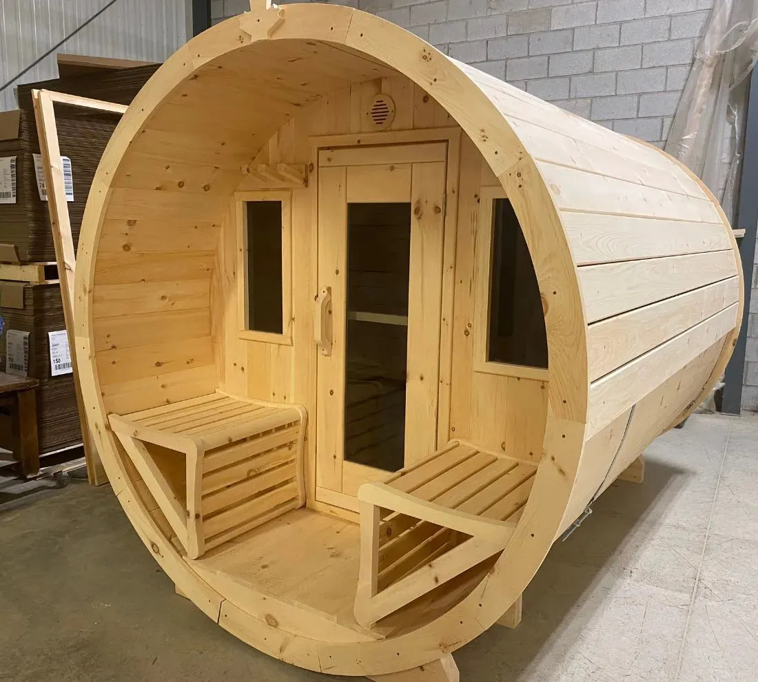 True North 6 Person 8' Long Barrel Sauna
