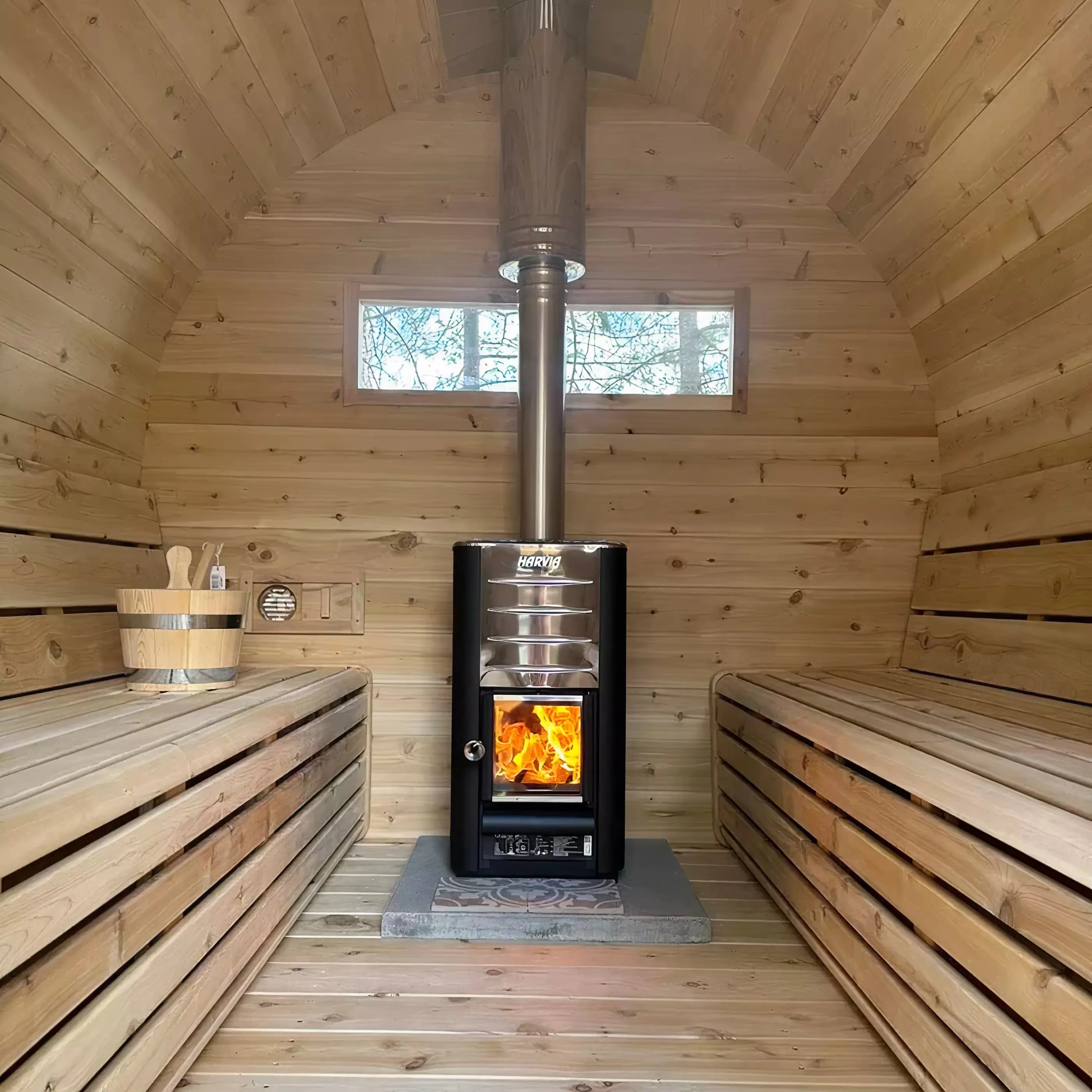 True North 6 Person 8' Long Barrel Sauna