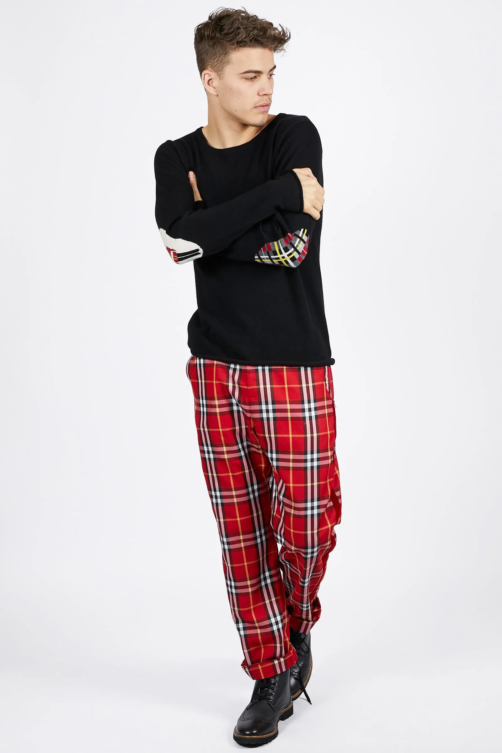 Unisex Cashmere Jumper with Guard Elbow Patches