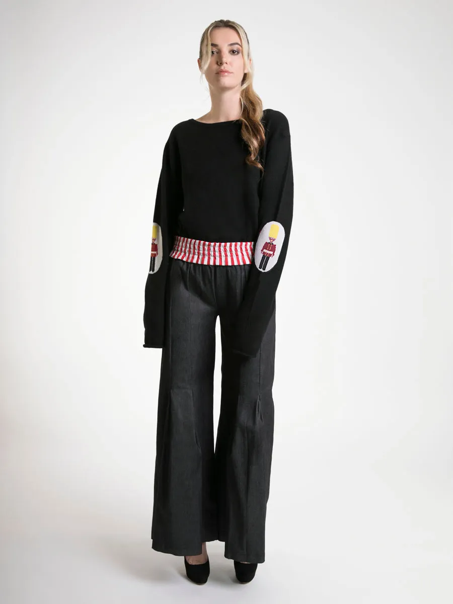 Unisex Cashmere Jumper with Guard Elbow Patches