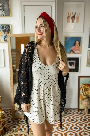 vw ivy romper in stone dot