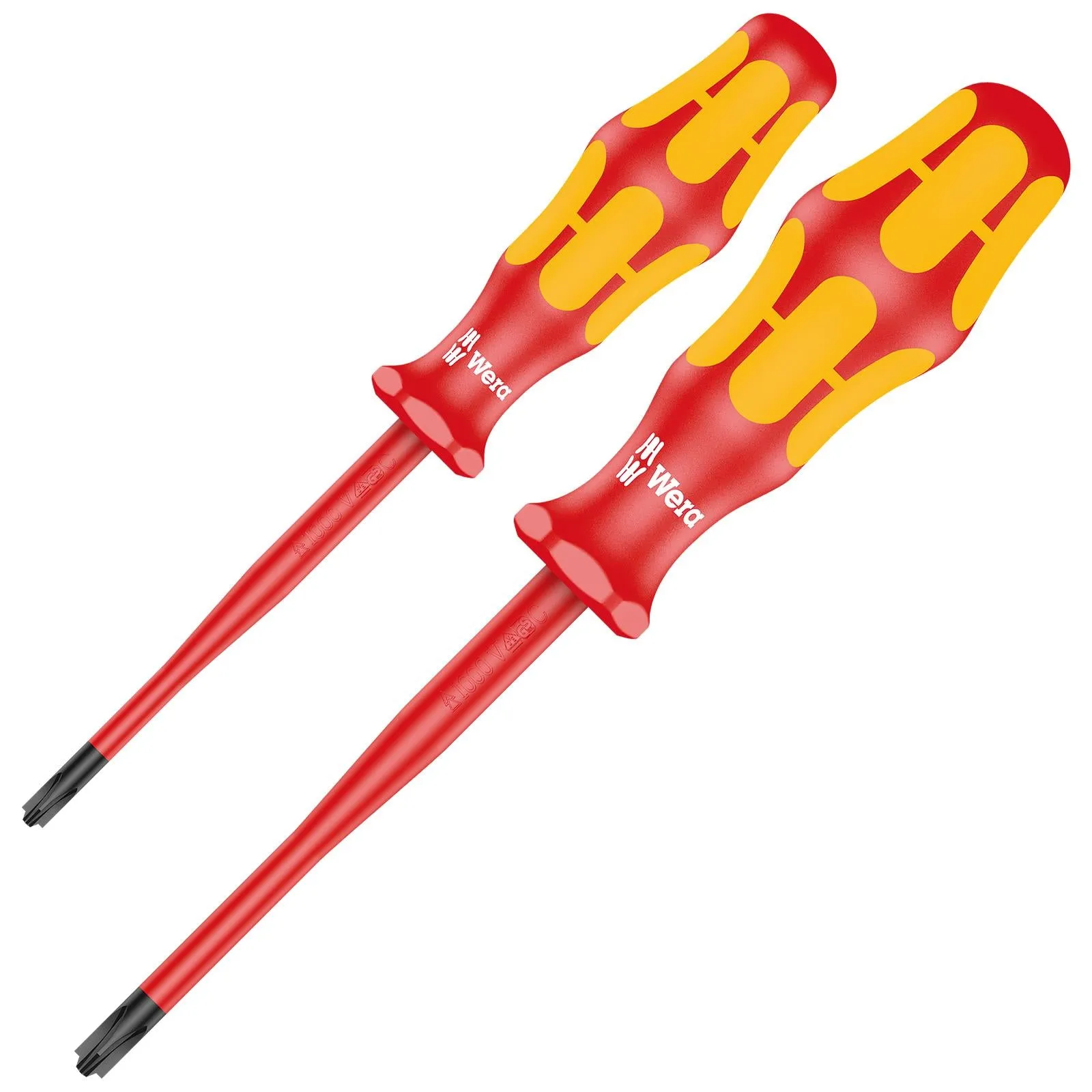 Wera VDE Screwdriver Set Slim Kraftform Plus Series 100 2 Piece 165 iS PZ/S Pozi Slotted