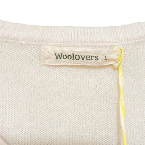 Woolovers Cashmere Merino Crew Neck Cardigan - Cream