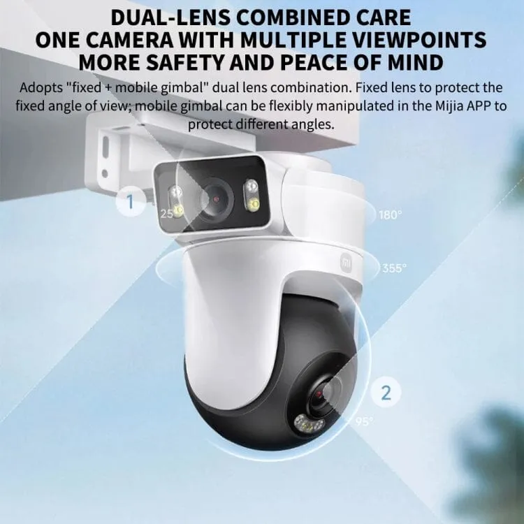 Xiaomi CW500 Dual Camera 8MP Outdoor IP66 Waterproof Support AI Detection Two-Way Voice WiFi Camera