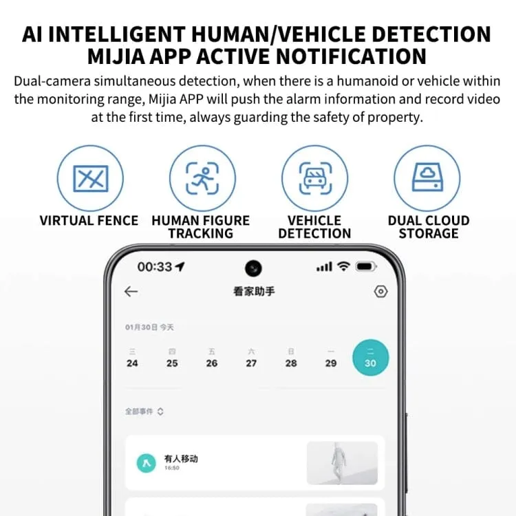 Xiaomi CW500 Dual Camera 8MP Outdoor IP66 Waterproof Support AI Detection Two-Way Voice WiFi Camera