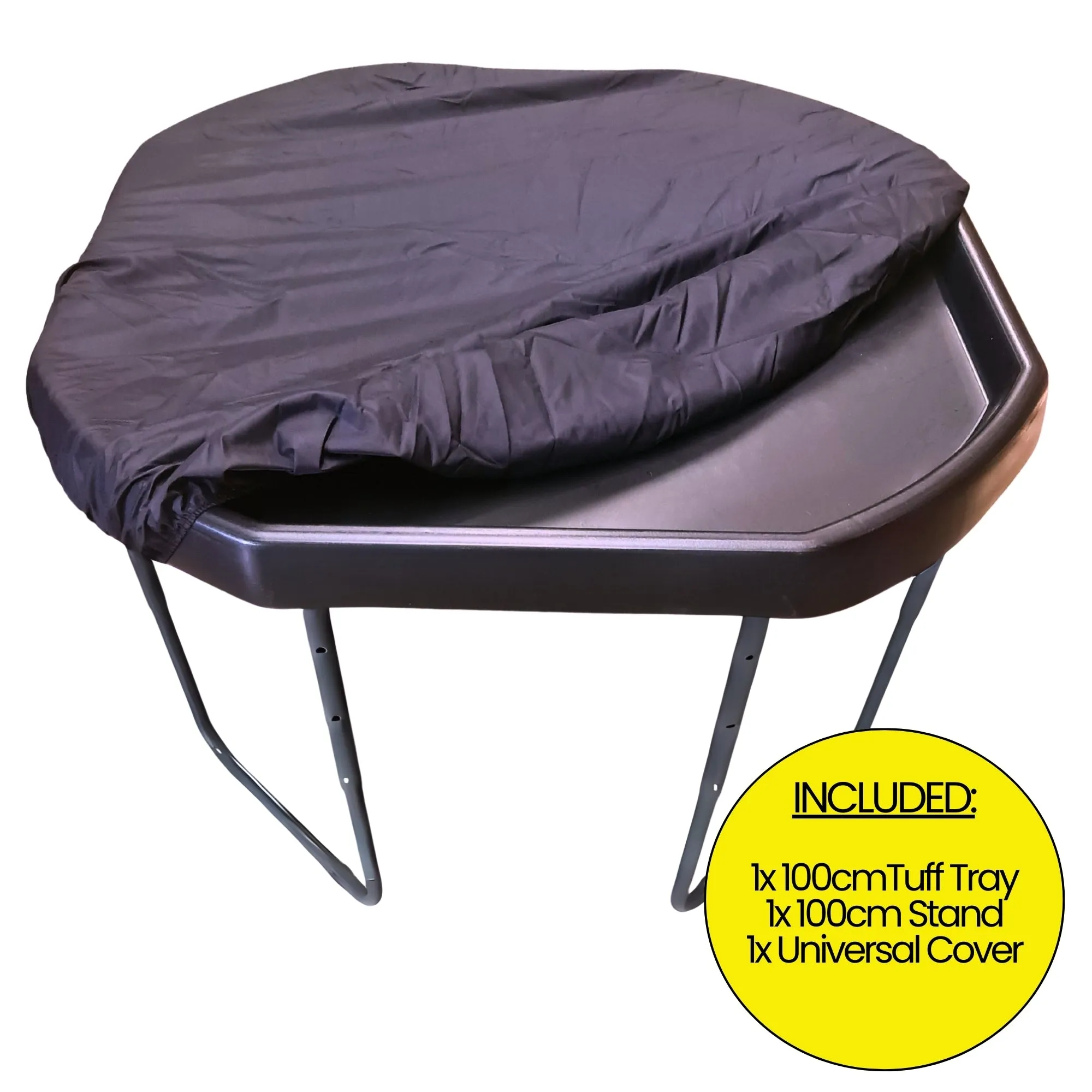 XL BUNDLE PACK - Original XL Tuff Tray, XL Stand, and Universal Waterproof Cover Pack - 3 Colour Options