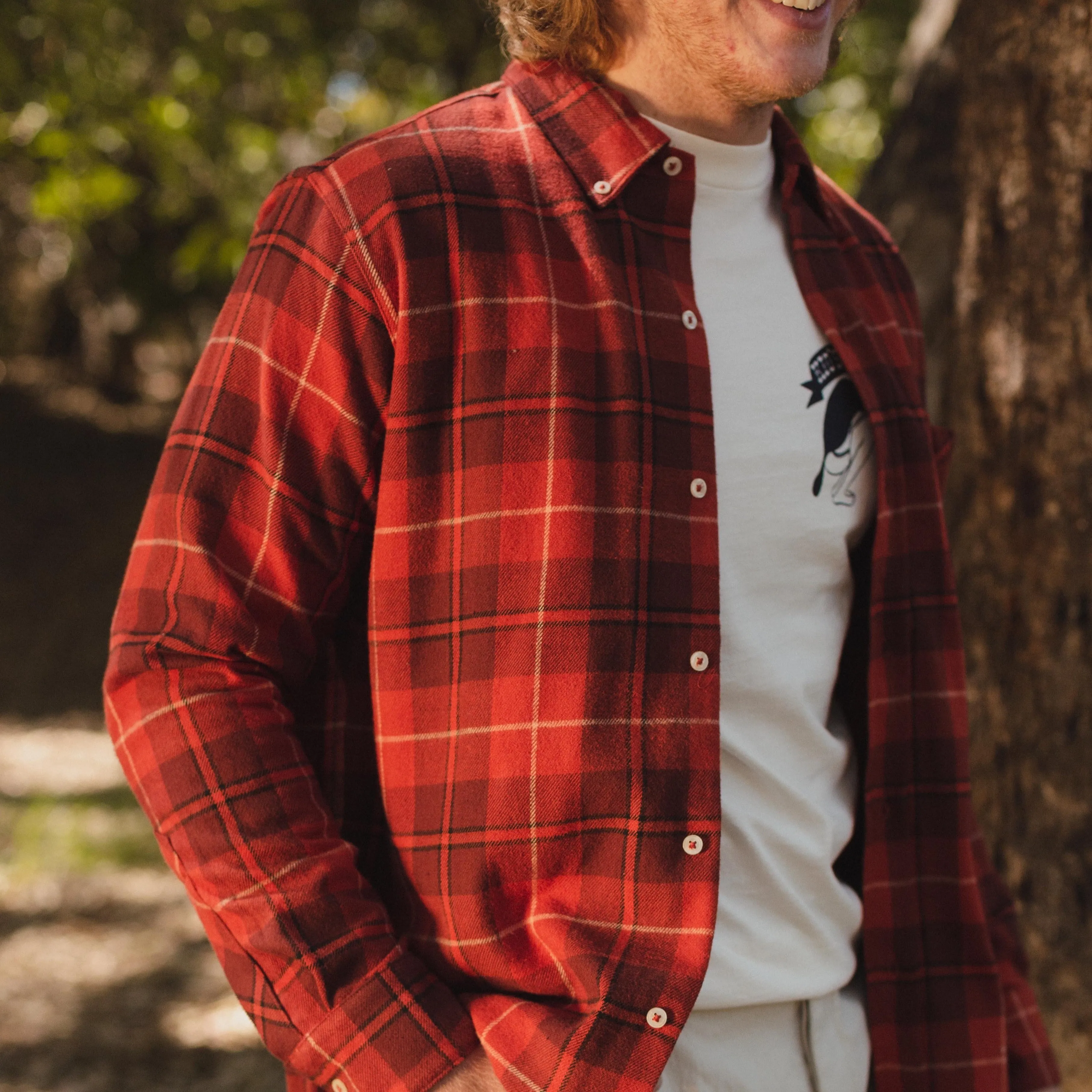 Yellow Rat Flannel Button-down Shirt - Red