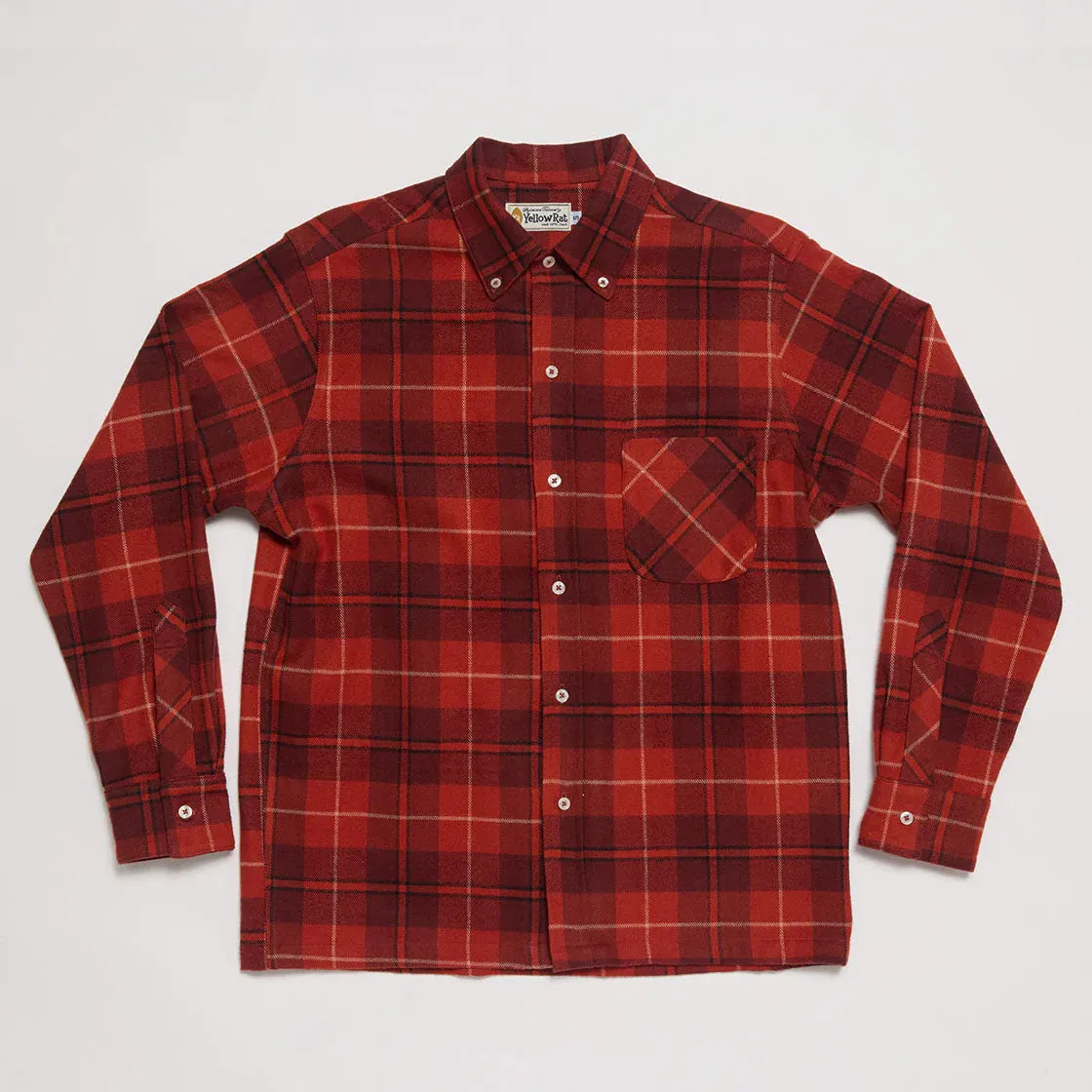 Yellow Rat Flannel Button-down Shirt - Red