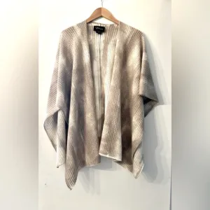 Zoe Couture Hand Painted Novelty One Size Tan and Cream Cashmere Stitch Wrap