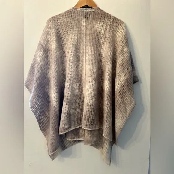 Zoe Couture Hand Painted Novelty One Size Tan and Cream Cashmere Stitch Wrap